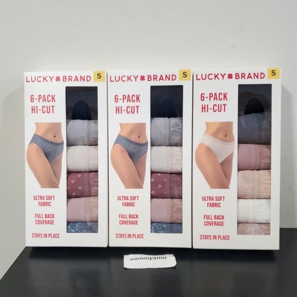 Lucky Brand Women's 6-Pack Hi-Cut Ultra Soft Panties SMALL x3 - Picture 1 of 4